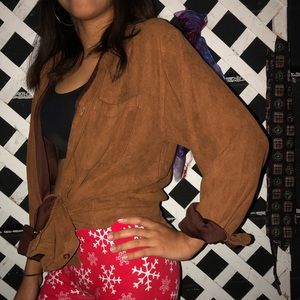Brown Suede button up